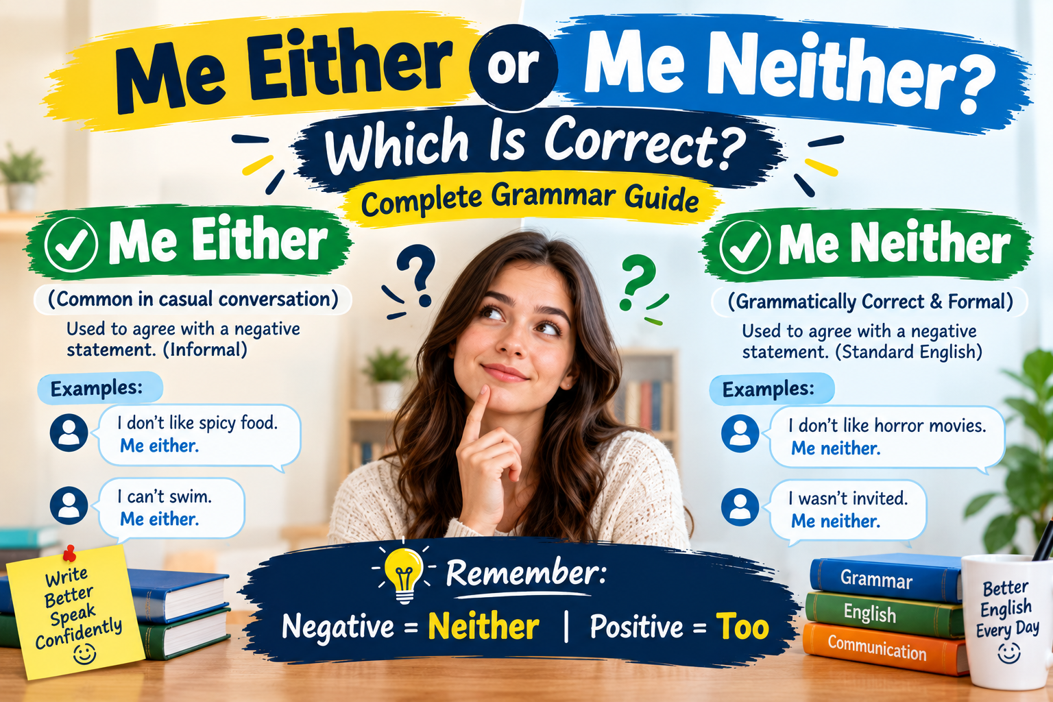 Me Either or Me Neither: Which Is Correct?