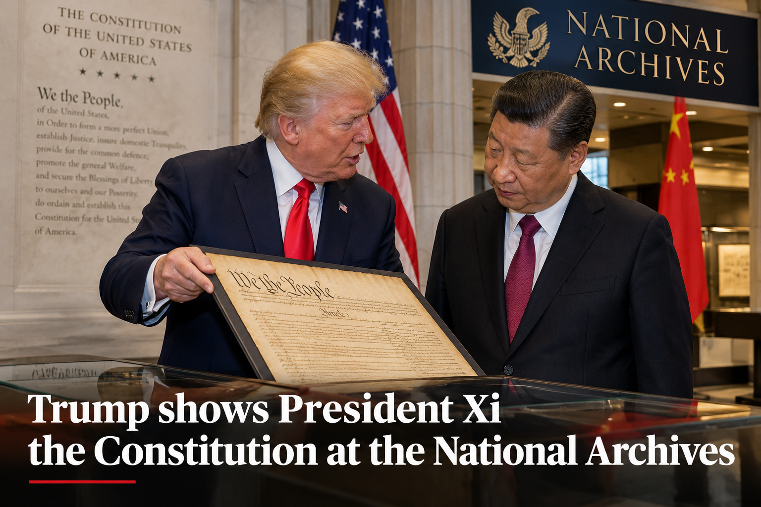 Trump Shows President Xi the Constitution at the National Archives