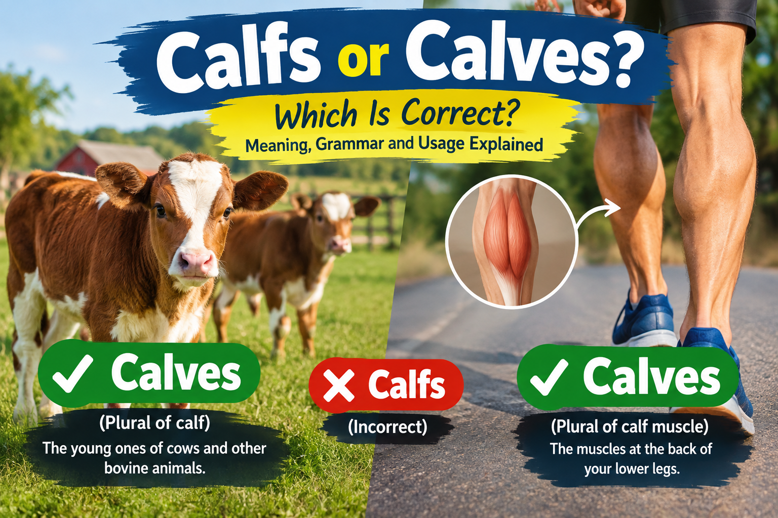 Calfs or Calves: Which Is Correct? Meaning, Grammar, and Usage Explained