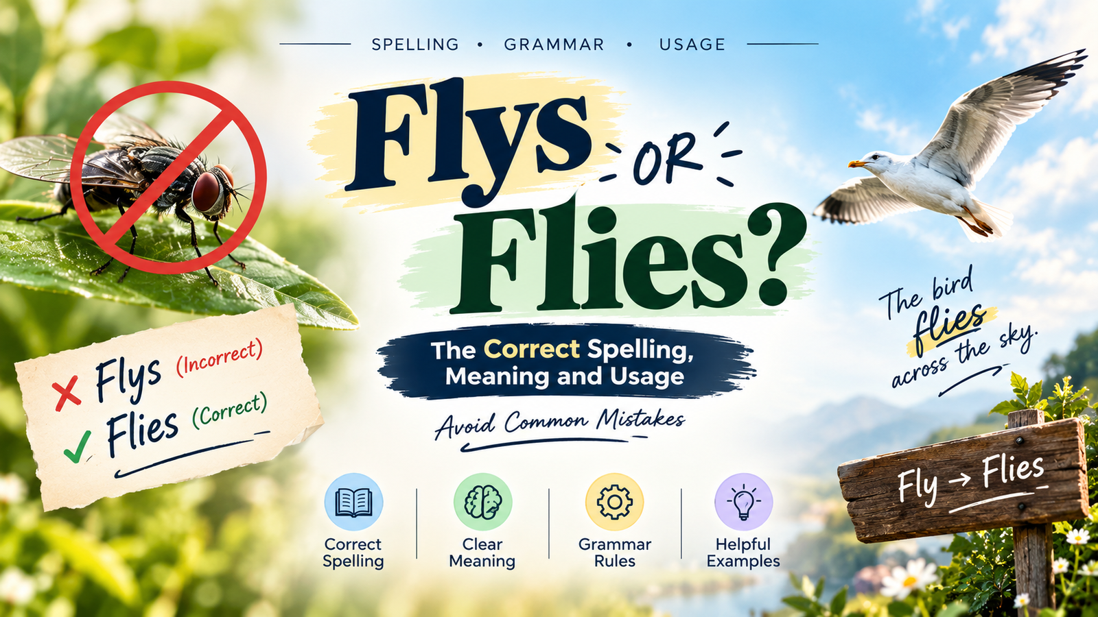 Flys or Flies? The Correct Spelling, Meaning, and Usage