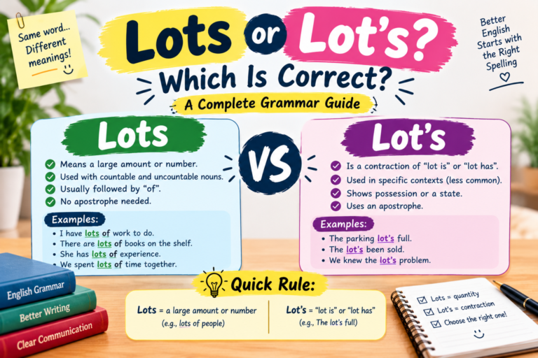 Lots or Lot’s: Which Is Correct?