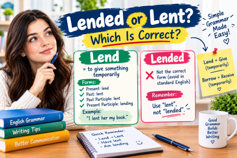 Lended or Lent: Which Is Correct?