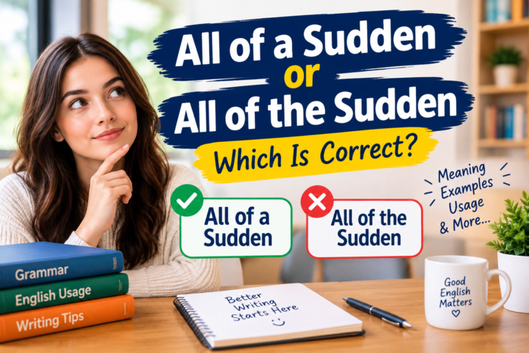 All of a Sudden or All of the Sudden: Which Is Correct?