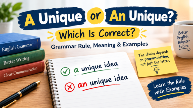 A Unique or An Unique? Which Is Correct? Grammar Rule & Examples