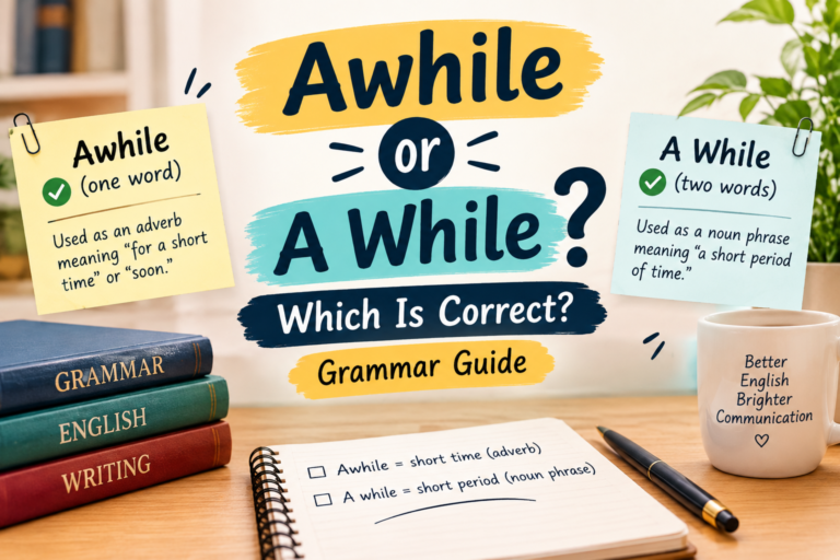 Awhile or A While: Which Is Correct? Grammar Guide