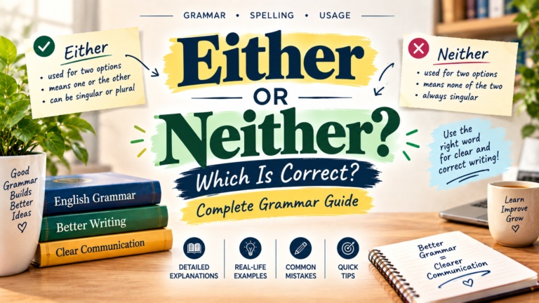 Either or Neither: Which Is Correct? Complete Grammar Guide