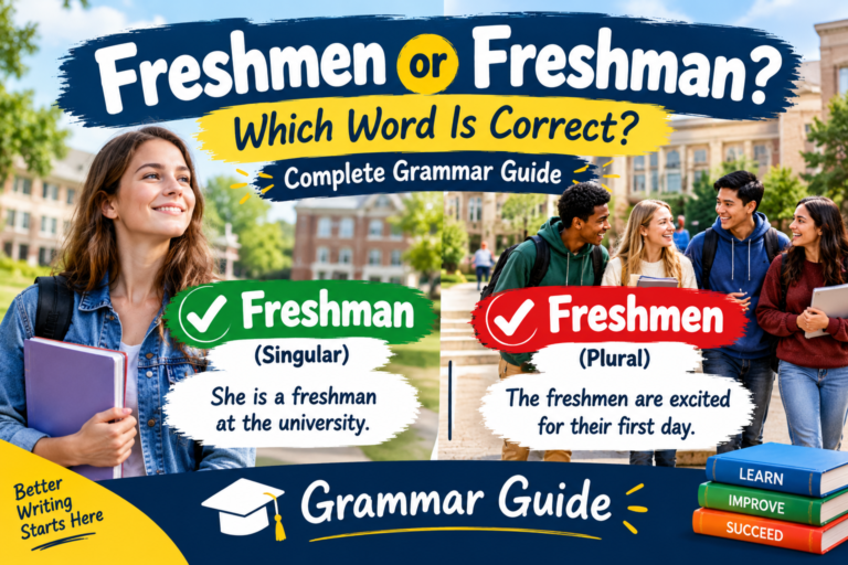 Freshmen or Freshman: Which Word Is Correct? Complete Grammar Guide