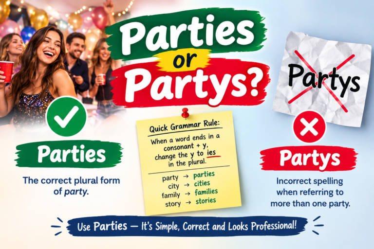 Parties or Partys: Which Is Correct? Grammar, Meaning & Examples