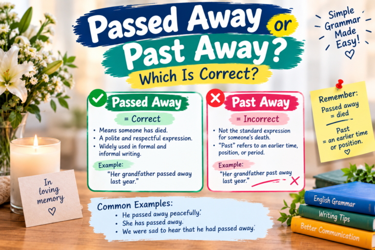 Passed Away or Past Away: Which Is Correct? Grammar Guide